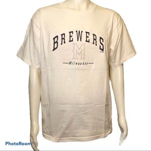 90s Vintage white Milwaukee Brewers Embroiderd Tee